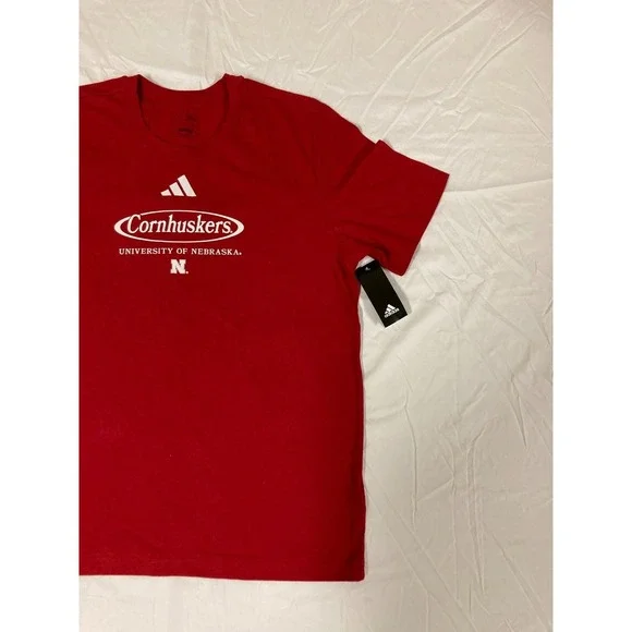 University of Nebraska Cornhuskers Adidas T-Shirt Football Sports Men's Large - Picture 4 of 16